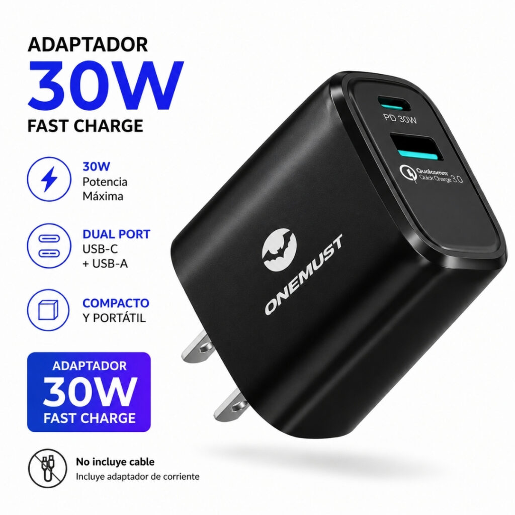 ADAPTADOR 38W 2 PUERTOS ONE MUST OM-A05