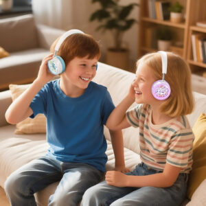 AUDIFONOS CRISTAL LED XO-BE57 CELESTE