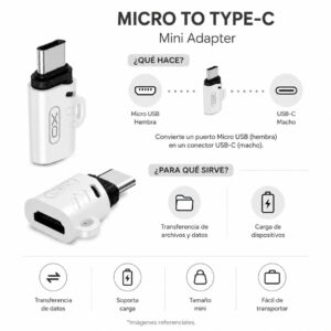 ADAPTADOR OTG MICRO V8 HEMBRA A TIPO C XO-NB256G MINI