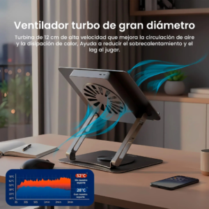 SOPORTE METALICO REFORZADO CON VENTILADOR LAPTOP 17" XO-C182