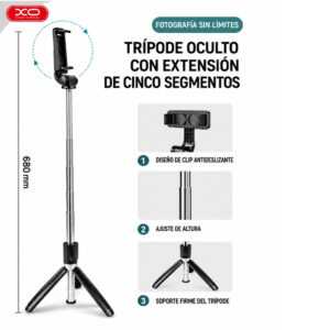 TRIPODE SELFIE STICK BLUETOOTH 68CM XO-SS08