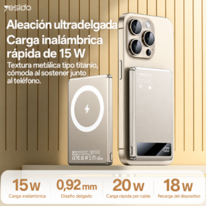 POWER BANK MAGNETICO 5000 MAH YESIDO YP66